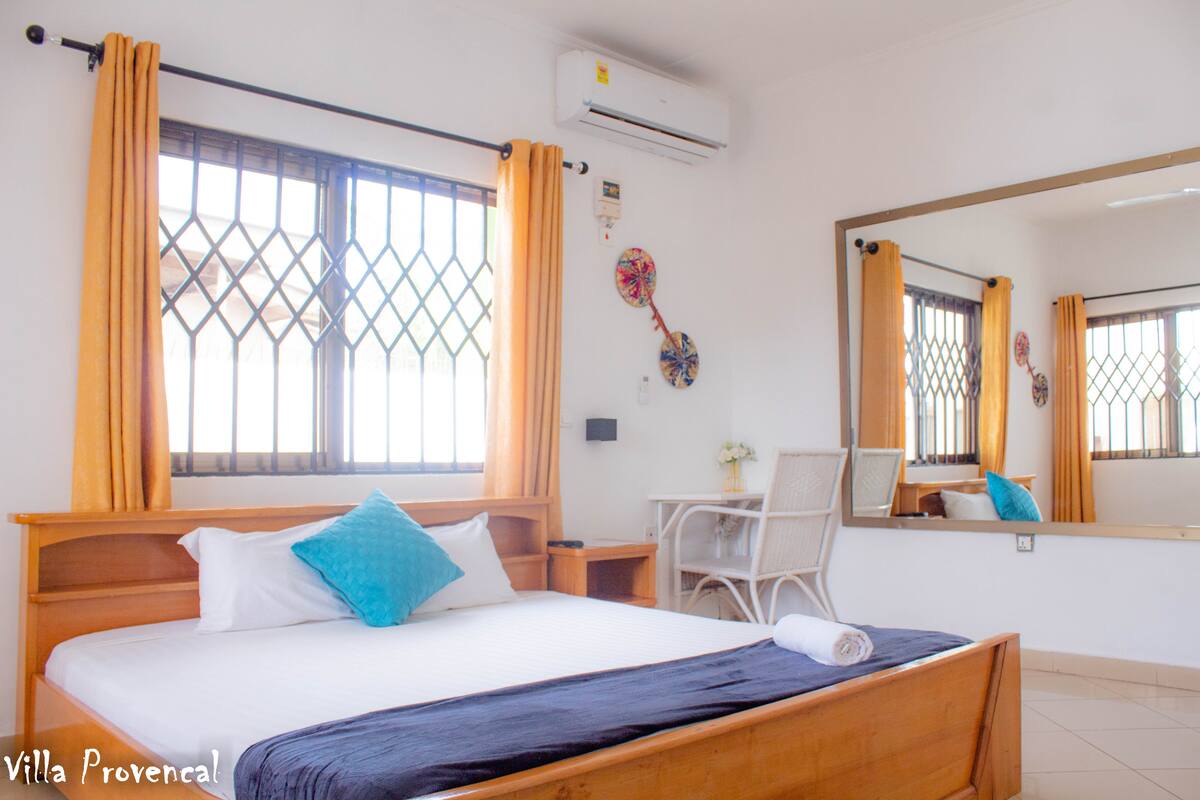 Room 4 is our largest room in this part of the guesthouse- it is a spacious double bedroom with a tv, mini fridge and an ensuite shower room and WC.