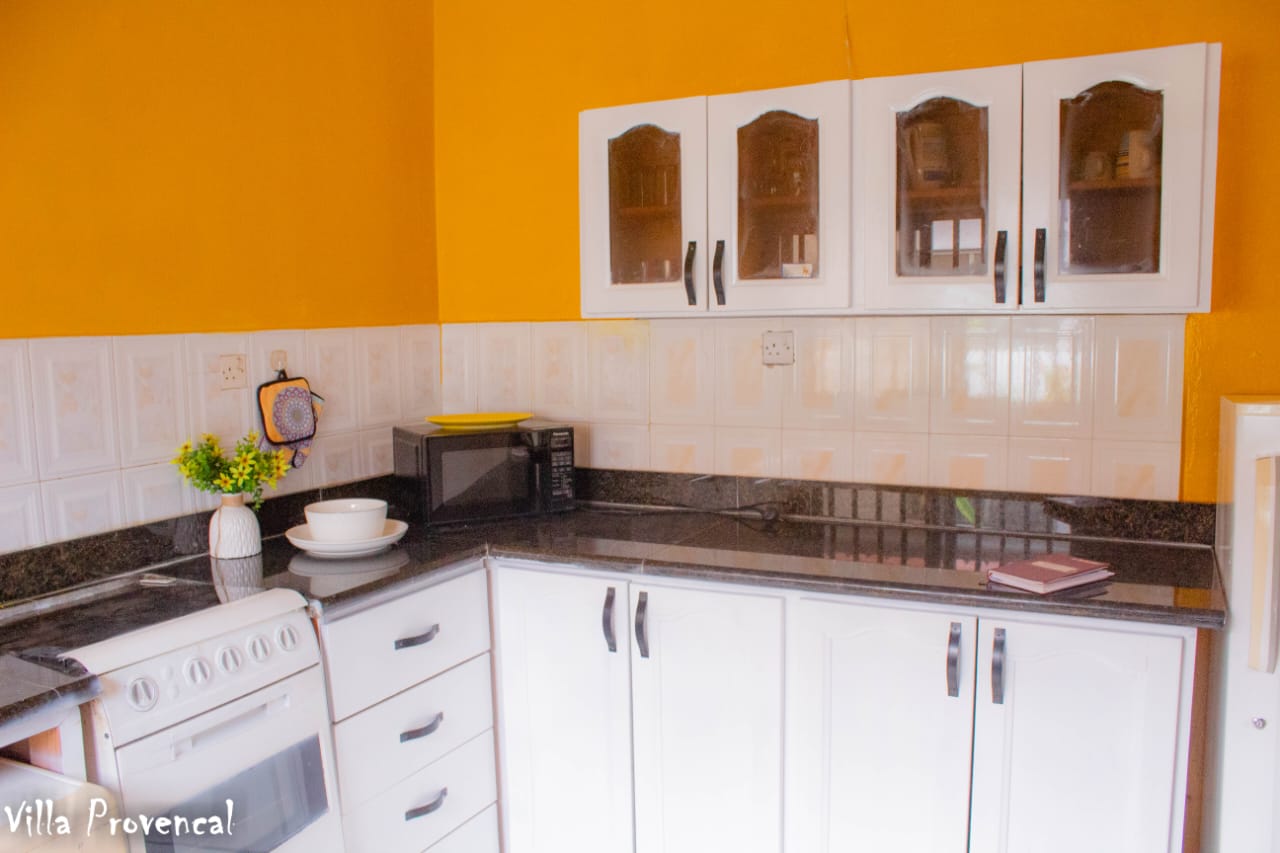 The two-bedroom Ahenkrosei Villa has a Mediterranean-inspired kitchen, replete with a microwave, washing machine, gas cooker, fridge-freezer, crockery and a pantry...